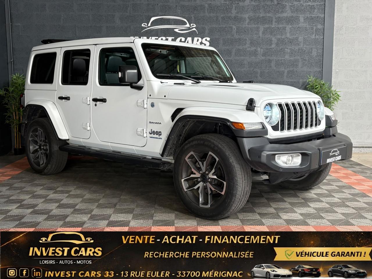 JEEP WRANGLER 2.0i T 4xe 380ch BVA 4x4  2018 Unlimited Sahara PHASE 2 - GARANTIE 6 MOIS MINIMUM