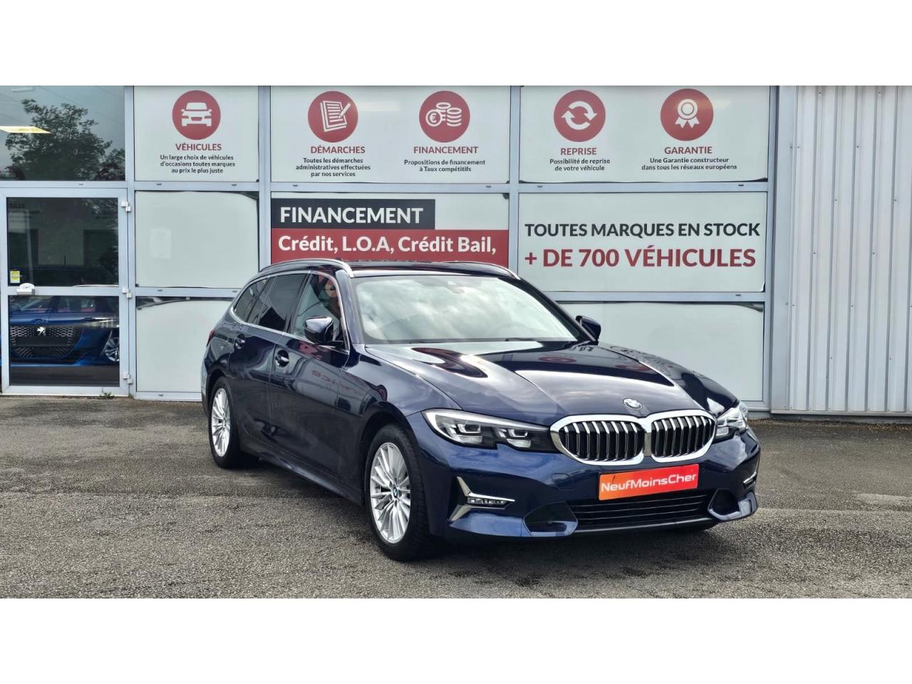 BMW serie 3 touring Lounge 318DA + Sellerie Cuir + Avertisseur angle mort + Vitres teinte + JA17