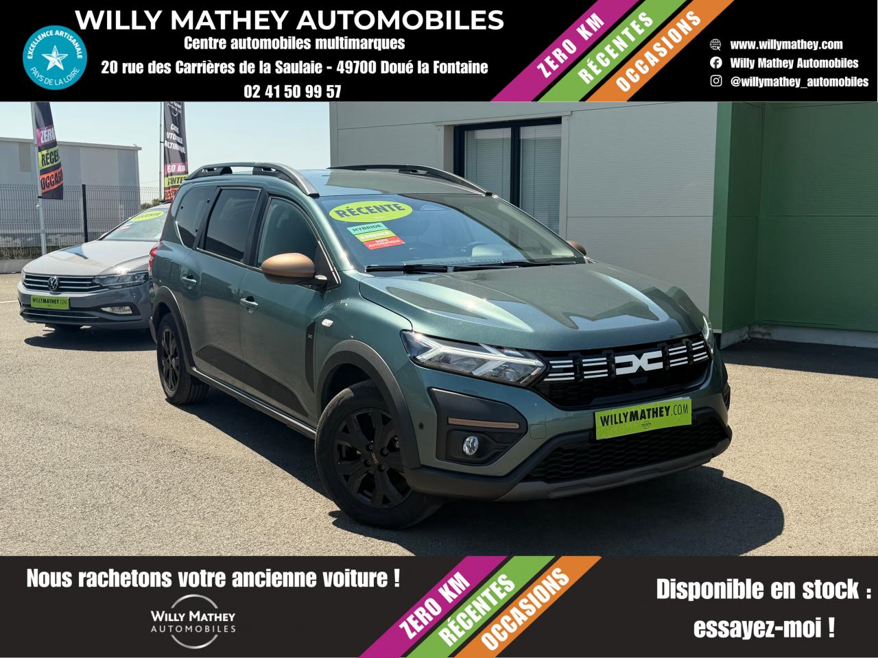 DACIA JOGGER 1.6 HYBRIDE 140 7PL AUTOMATIQUE + CAMERA DE RECUL + GPS + ALERTE ANGLE MORT