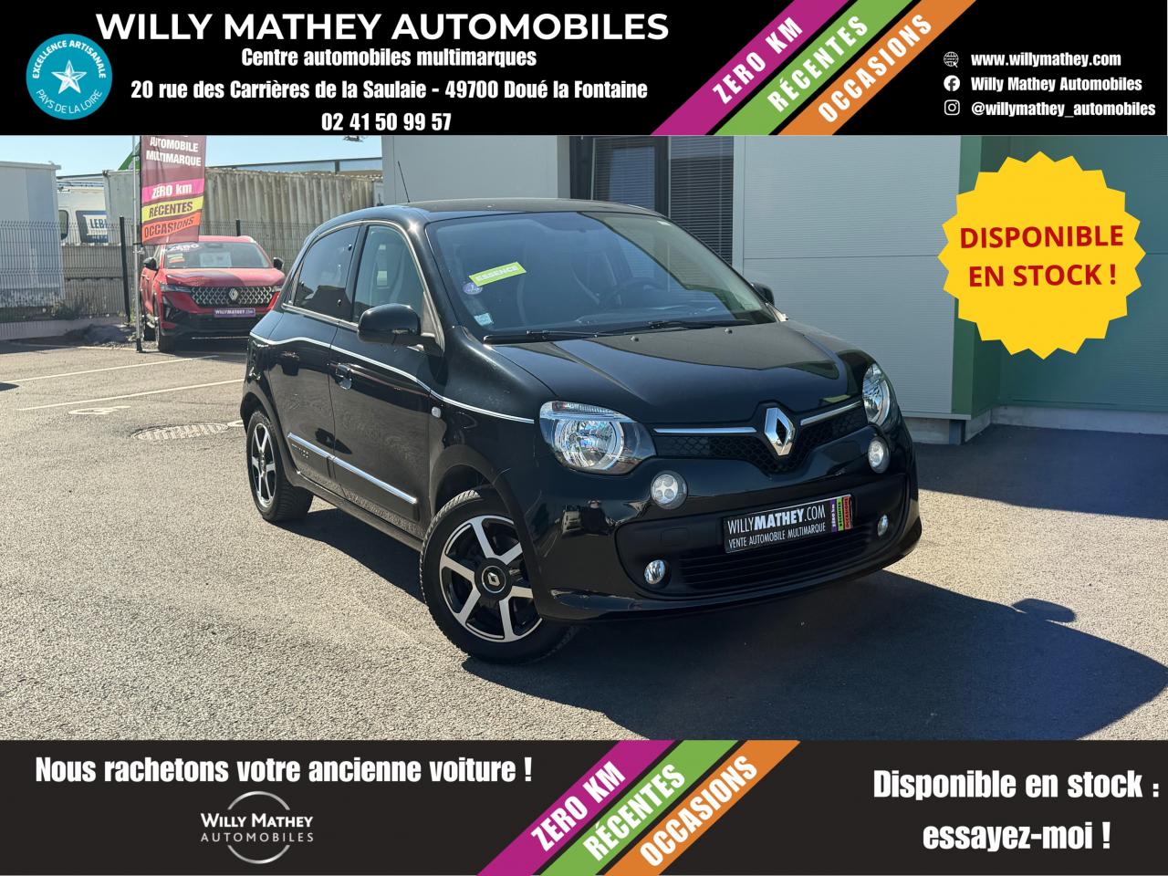 RENAULT TWINGO 1.0 Essence 70 - Climatisation - Limiteur de vitesse - Régulateur -Bluetooth