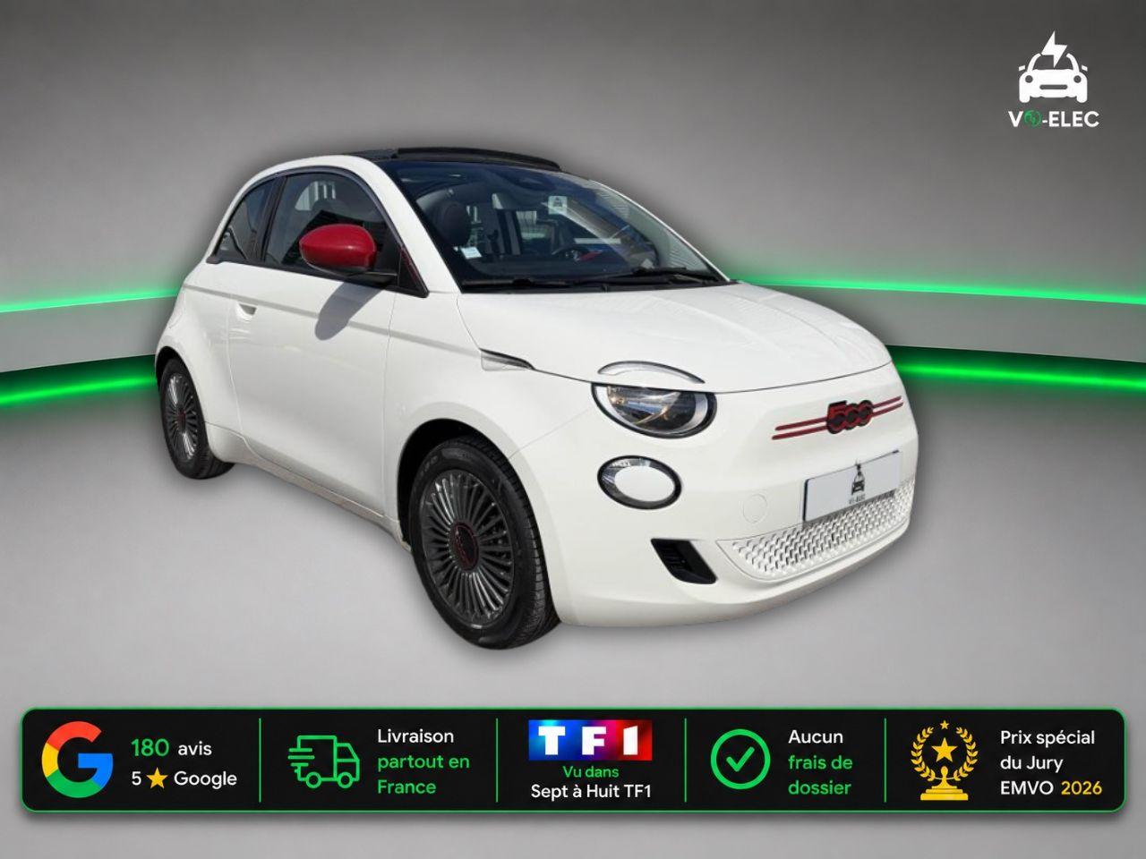 FIAT 500C Electrique Cabriolet 24 kWh Red - SOH 93 %