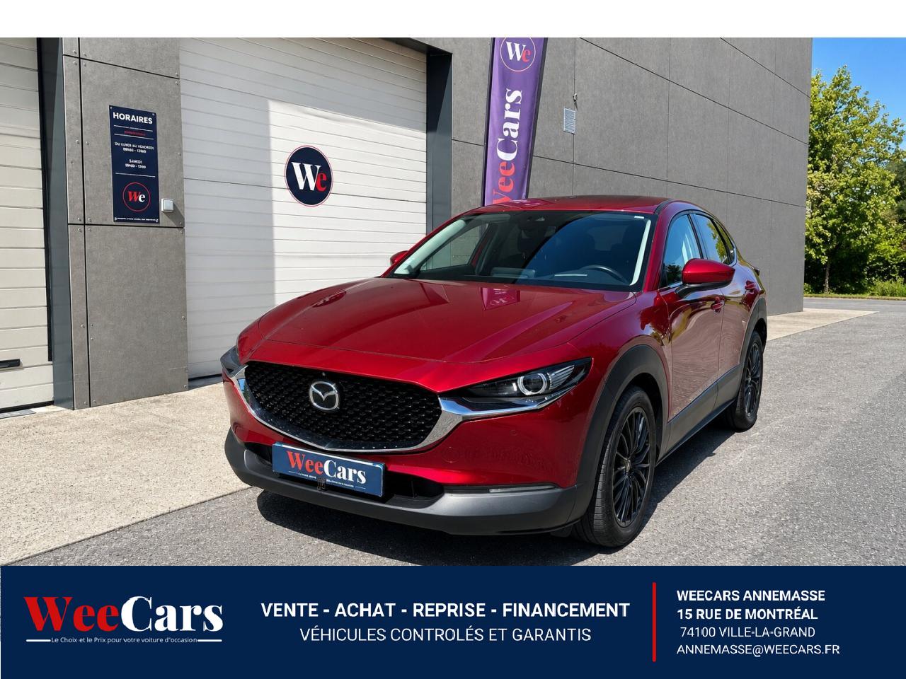 MAZDA CX-30 2.0 SKYACTIV-G 120 HYBRID MHEV SPORTS LINE 2WD - CARPLAY/CAMÉRA 360/SUIVI COMPLET/GARANTIE 12