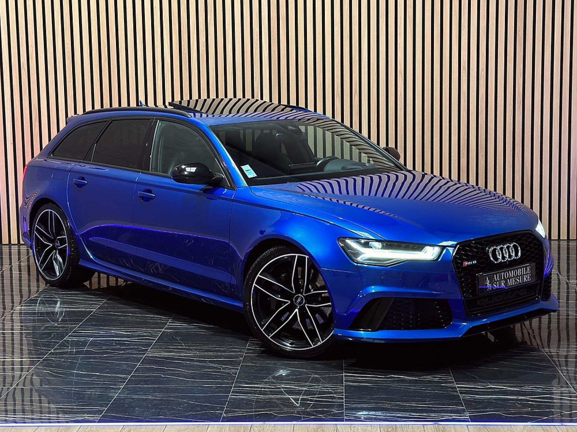 AUDI RS6 C7 QUATTRO 4.0 V8 TFSI 560 BVA Tiptronic BREAK PHASE 2 BLEU SEPANG MILLTEK FULL AUDI ORIGINE FR