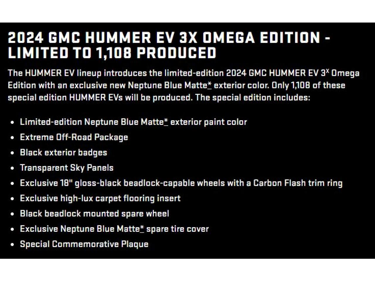 HUMMER EV 3X OMEGA LIMITED EDITION SUV e4WD